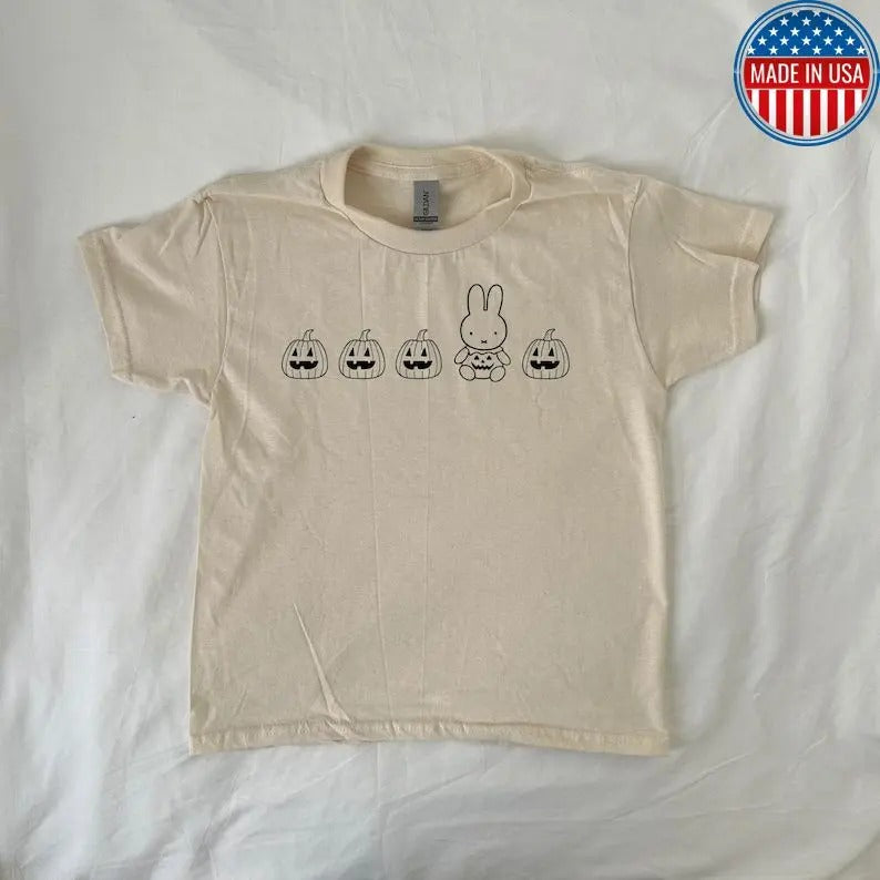 Pumpkin Miffy Baby Tee, Pinterest ,vintage cartoon, spooky season, cute bunny, kawaii, Harajuku Fashion, Halloween miffy, fall
