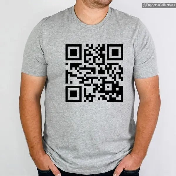 QR F*CK YOU! QR Code Unisex Crew Tee - Funny Saying Shirt - Sarcastic Gift for Friends - Gift for Coworker - Gift For Him - Gag Gift , Global Trending Outfits