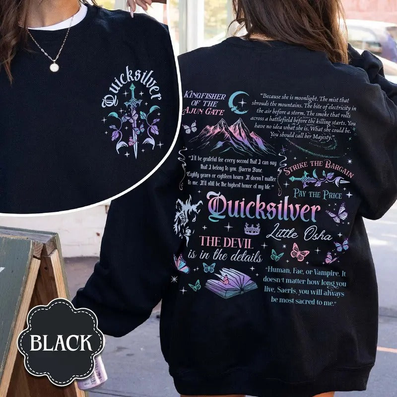 Quicksilver Book Sweatshirt, T-shirt, Hoodie, Fantasy Bookish Merch, Kingfisher Shirt, Romantasy Bookish Gift