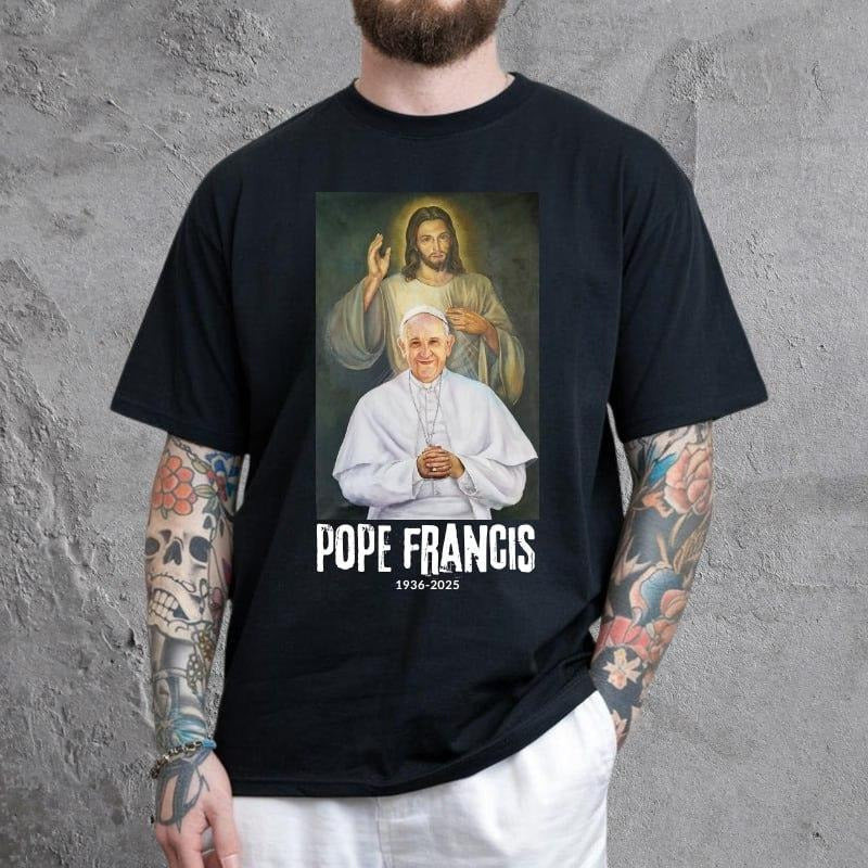 RIP POPE FRANCIS 2025 T-Shirt, Pray for Him, Jesus Save Him, Jesus Love POPE, The Whole World is With Him Shirt, Gifts for Christian