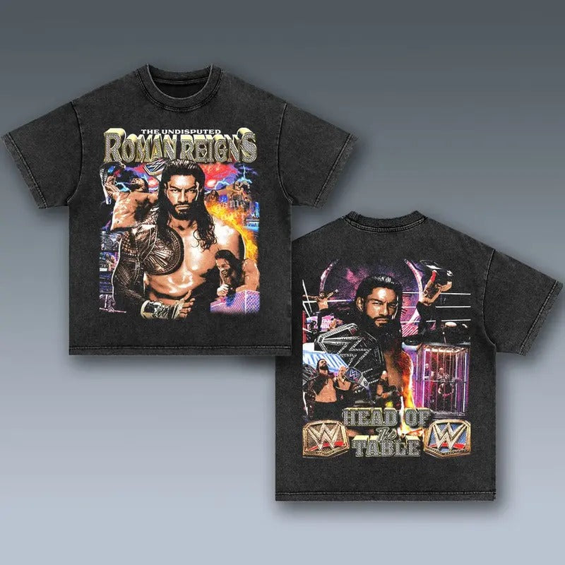 ROMAN REIGNS Wrestling Graphic Tee, Sports T-shirt, Athlete Shirt, Wrestling Gift, Fitness Tee Wrestling Graphic Tee, Sports T-shirt, Athlete Shirt, Wrestling Gift, Fitness Tee Crewneck Clothing Cotton Menswear Top Polyester Underwear Gamis