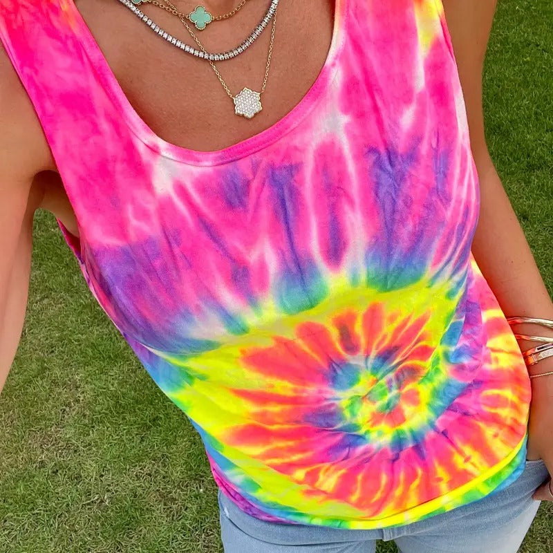Rainbow Blast Tie-Dye Tank