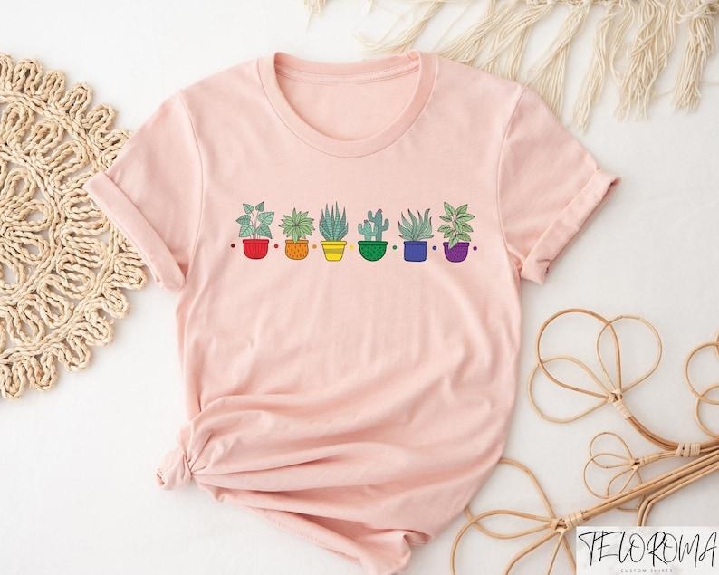 Rainbow Plants Shirt, LGBTQ Ally Shirt, Pride Month T-Shirt, LGBTQ Lesbian Shirt, Queer Shirt, Plant Lover Gay, Pride...