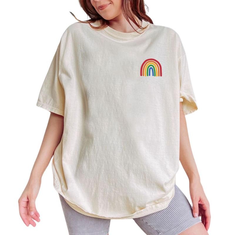 Rainbow Shirt, LGBTQ Graphic Printed Tee, Pride Month Unhinged Shirt, Pride T-shirt, Rainbow Flag Tee, Human Rights Shirt, Transgender Comfy Fabric Graphic Tee, Women's Top, Womenswear, Cotton Fabric Relaxed Fit Chic Style