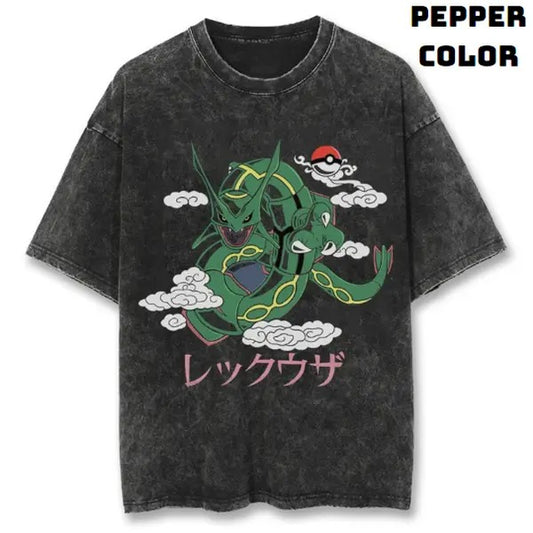 Rayquaza Tempest Vintage Graphic Tees, Rayquaza Tshirt, Pokemon Shirts, Pokemon Merch, Anime Manga Shirt, Anime Clothing, Unisex Casual Outfits, Crew Neck Gifts For Men Women Streetwear Menswear Womenswear