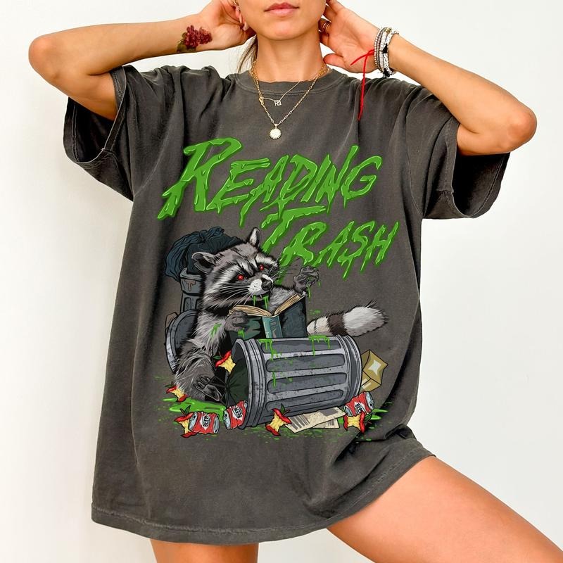 Reading Trash Books Comfort Colors Graphic Tee, Halloween Shirt, Funny Smut T-Shirt, 90's Tshirt Alternative, Readers...