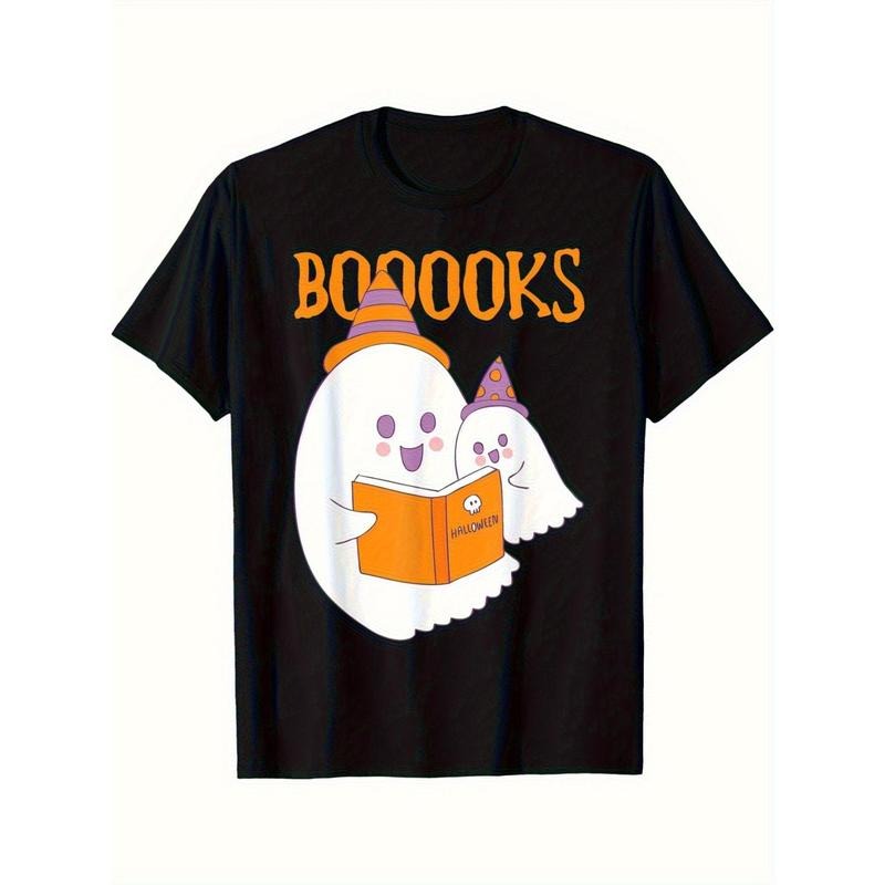 Reading a big ghost little ghost T-shirt Made in USA