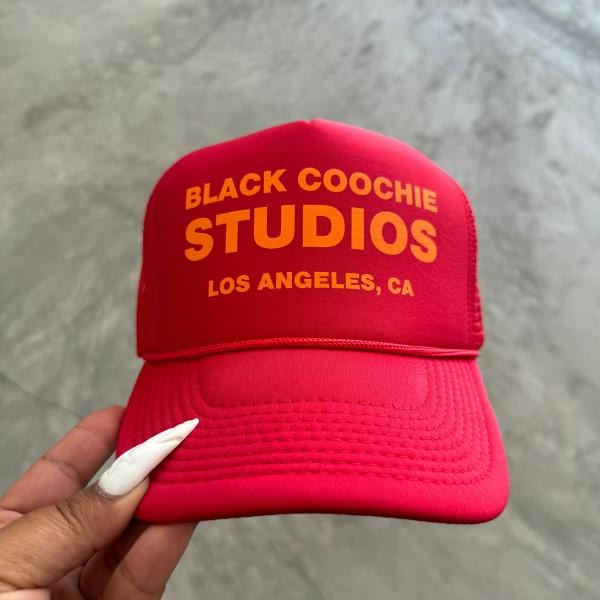 Red Black Coochie Studios Adjustable Unisex Trucker Hat
