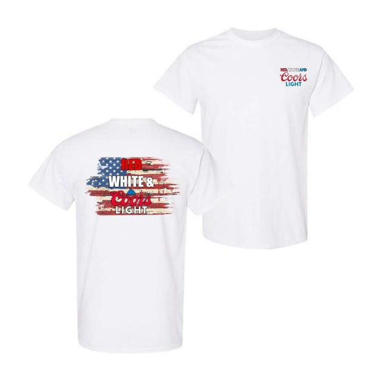 Red White and Coors Light 2 Sides T-shirt, Beer Tshirt, Coors Light T-shirt, Fourth of July Sweatshirt, 4th of July Shirt, Beer Funny Hoodie For Men Women