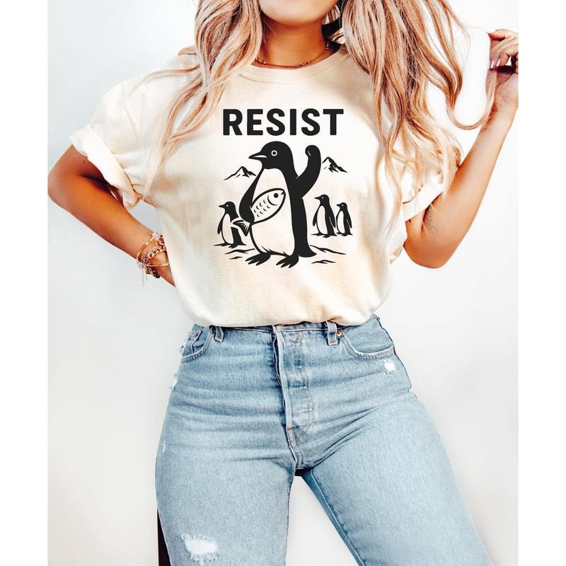 Resist Flippers Up Penguins T Shirt, FDT Shirt Resistance Protest sweatshirt, hoodie Penguins Against Tariffs Shirt, I Stand With Penguins Shirt