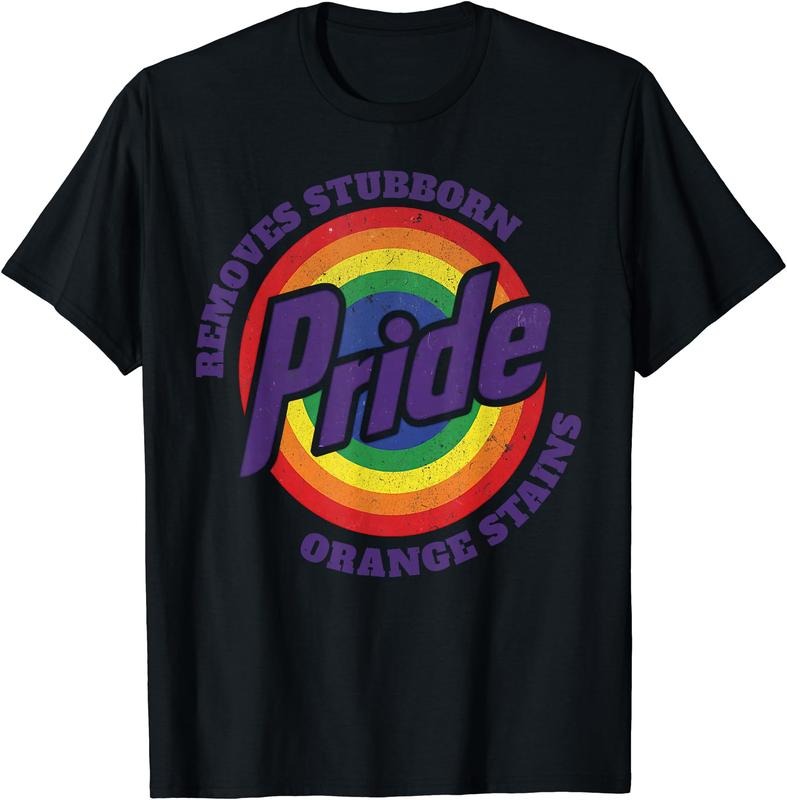 Resist Trump Remove Stubborn Orange Stains Pride Month LGBTQ T-Shirt | Unisex Cotton Tee Gift, Crewneck, Short Sleeve