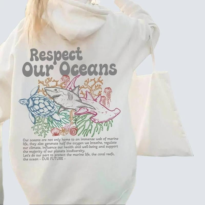 Respect the Locals Hoodie Ocean Awareness Sweatshirt for Surfers & Beach Life Enthusiasts