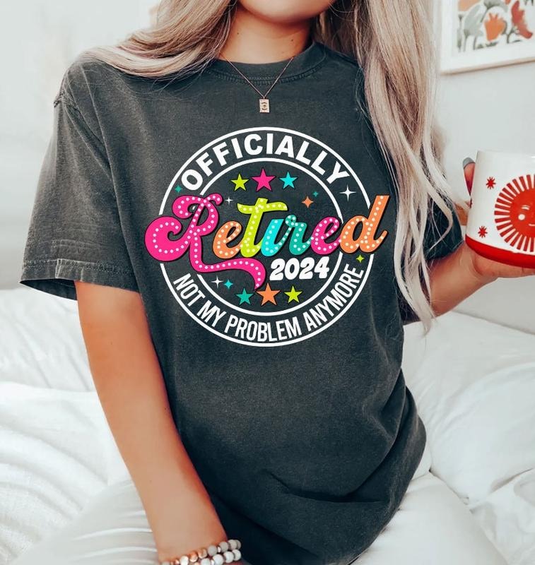 Retired Shirt Png Officially Retirement Png Retirement Party Tee Retired Women Gift Retired Teacher Png Grandma Grandpa Gift Cotton Sleeve Cotton Sleeve