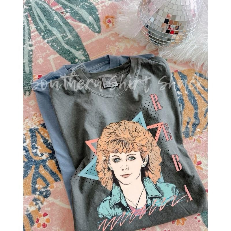 Retro 80s Reba T shirt | Pepper comfort colors t shirt