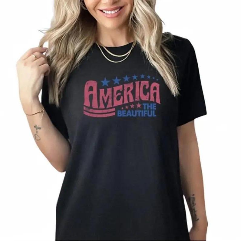 Retro America Shirt, America The Beautiful, 4th Of July Shirt, Fourth Of July, Patriotic USA Gift, Unisex Graphic, USA Gift