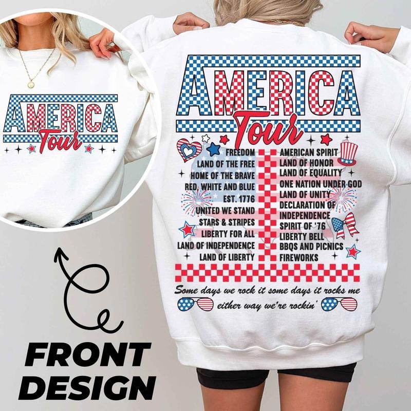 Retro America Tour Shirt, 4th Of July 1776 Independence Day America American Flag Memorial Day Patriotic Freedom T-shirt, sweater and Hoodie