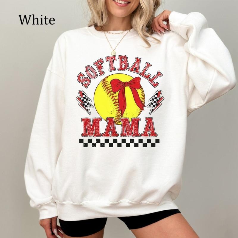 Retro Checkered Softball Mama Coquette Sweatshirt, Game Day Softball Sweatshirt, Trendy Softball Mom Shirt, Cute Softball Lover Gift, Vintage Aesthetic Sports Apparel, Cozy Fleece Sweatshirt, Everyday Casual Comfort