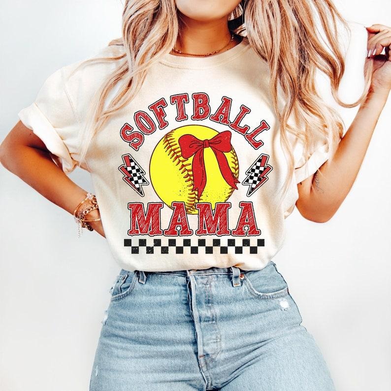 Retro Checkered Softball Mama, Game Day, Softball Coquette Shirt T-shirt Hoodie, Sweatshirt | WearSparks.com