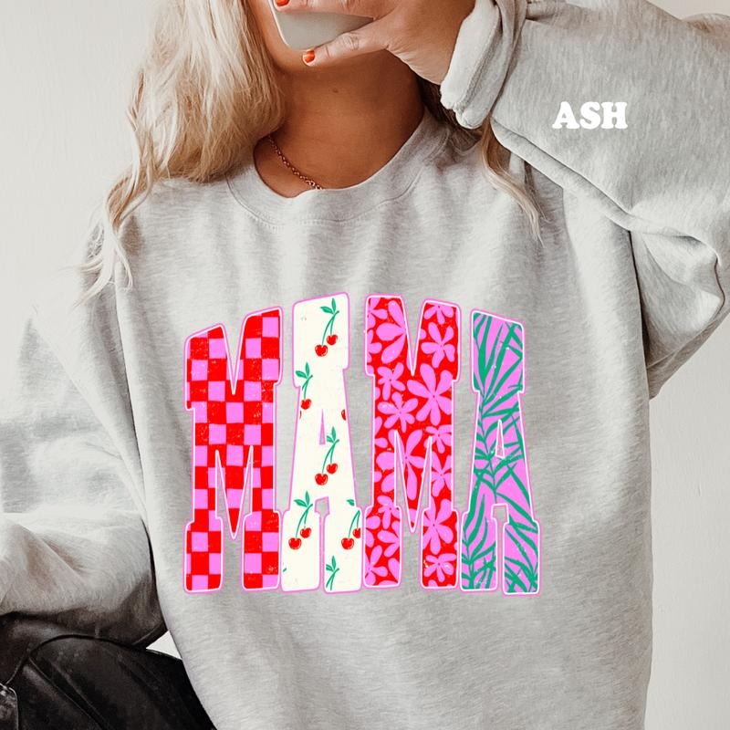 Retro Cherry Mama Crewneck & Shirt ~ Unisex Apparel Relaxed Fit Printed In The USA Clothing Womenswear Casual Comfort Cotton Top Athletic Boho Chic