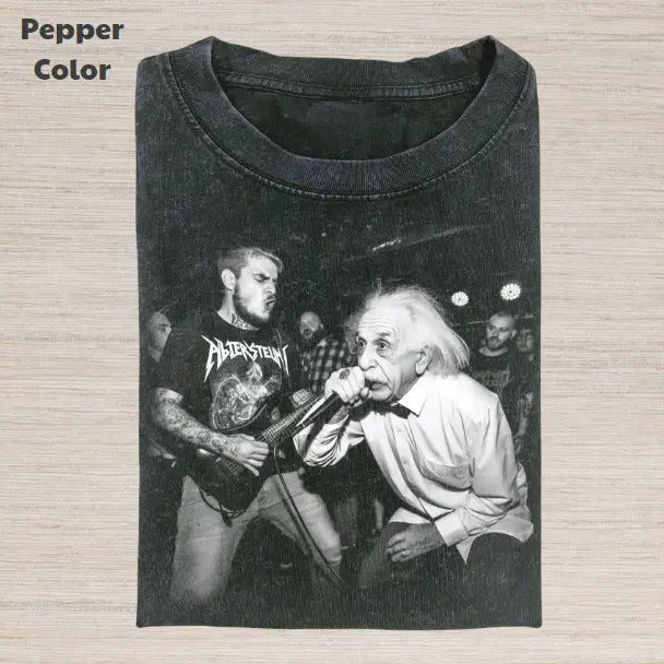 Retro Funny Vintage Graphic Tee, Albert Einstein Singing T-Shirt, Unisex Meme Cringe Funny Dumb Shirt, Menswear Womenswear Streetwear