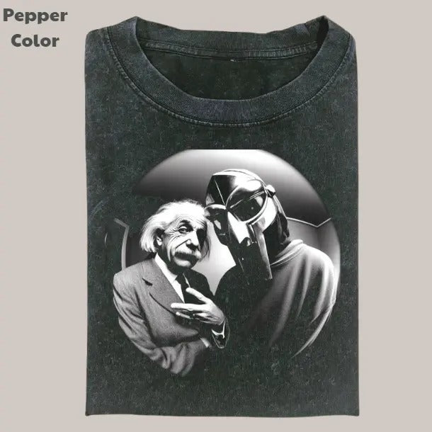 Retro Funny Vintage Graphic Tee, MF Doom Einstein T-Shirt, Unisex Meme Cringe Funny Dumb Shirt, Menswear Womenswear Streetwear