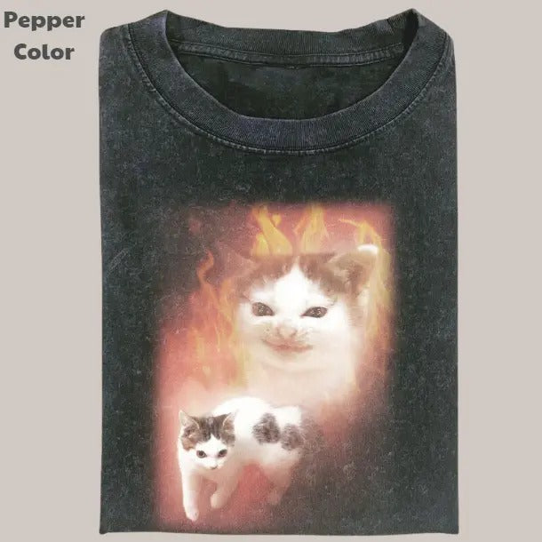 Retro Funny Vintage Tee, Grumpy Cat T-Shirt, Unisex Meme Cringe Funny Dumb Shirt, Menswear Womenswear Streetwear