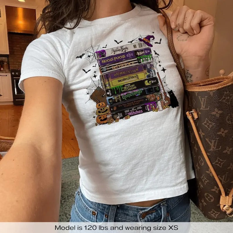 Retro Halloween Horror Movies Y2k Baby Tee Y2k Shirt Halloween Baby Tee Aesthetic 90s Baby Tee Vintage Spooky Party Baby Tee Shirt Gift