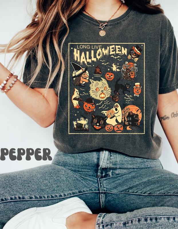 Retro Halloween TShirt, Long Live Halloween, Vintage Halloween Shirt, Retro Halloween, Fall Apparel,Spooky Season Tee...