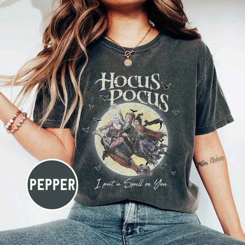 Retro Hocus Pocus Comfort Colors Shirt, Hocus Pocus Shirt, Sanderson Sisters Shirt, Halloween Party TShirt, Cute...