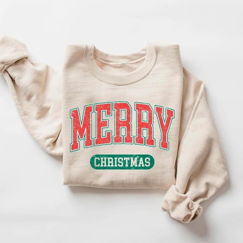Retro Merry Christmas Sweatshirt, Vintage Christmas Shirt, Womens Christmas Shirt, Festive Holiday Sweatshirt, Cute Christmas Shirt, Christmas Sweatshirt