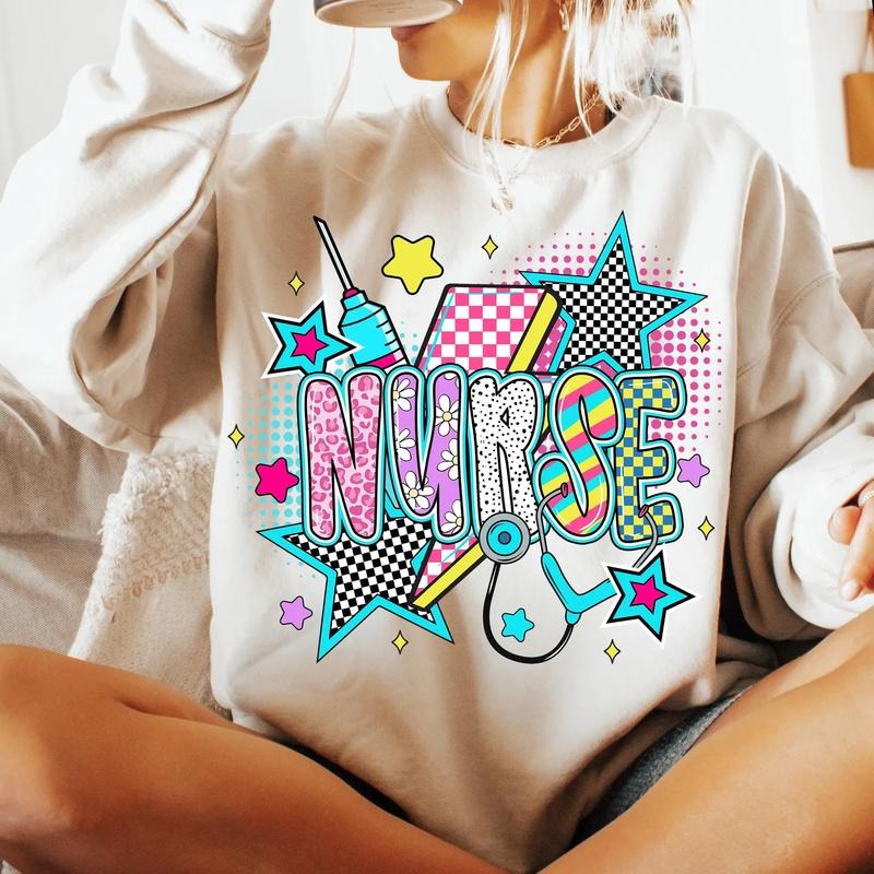 Retro Nurse Shirt, Checkered Nurse Shirt, Preppy Nurse Shirt, RN Graduation Gift, Nurse Shirt, Trending Nurse