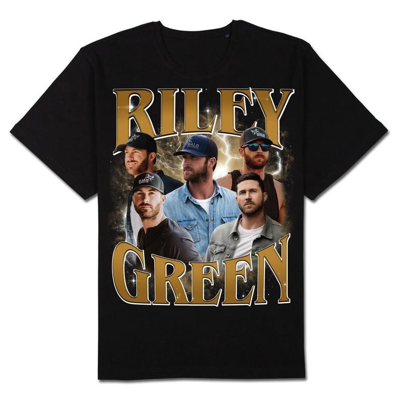 Retro Riley Green T-shirt, Vintage Unisex Tees, Vintage Bootleg Graphic Sweatshirt Womenswear Top Streetwear Comfort Summer Crewneck