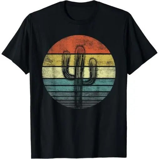 Retro Saguaro Cactus Funny Cactaceae Cacti Lover Gift T-Shirt Made in USA
