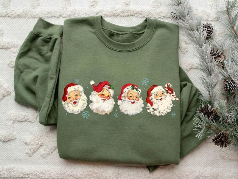Retro Santa Christmas Sweatshirt, Christmas Santa Sweatshirt, Retro Santa Shirt Gift for Women, Santa Sweatshirt, Women Gift for Christmas