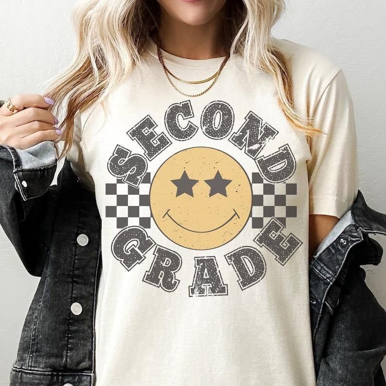 Retro Second Grade Teacher Shirt, 2nd Grade Teacher Tee, First Day of School Matching TShirt, New Teacher Gift, Teacher...