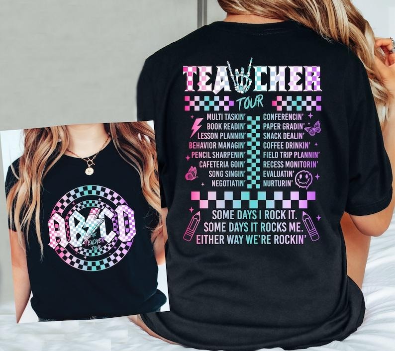 Retro Teacher Tour Shirt, ABCD Teacher Tour Shirt, End of Year Shirt, Teacher Gift, Back To School Shirt, gift for Teacher T-shirt, sweater and Hoodie