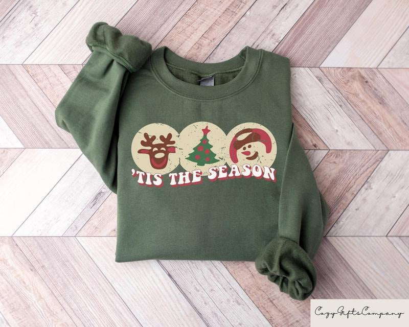 Retro Tis The Season Christmas Shirt, Christmas Sugar Cookies Sweatshirt, Christmas Cookies Matching Shirts, Christmas Gifts