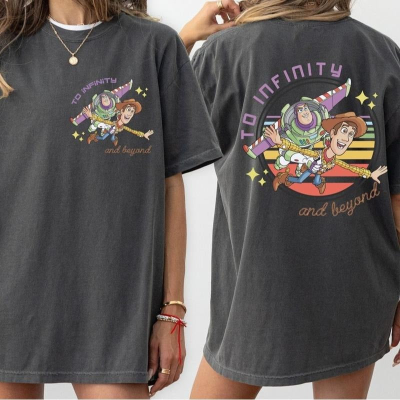 Retro Two To Infinity and Beyond Shirt, Vintage Toy Shirt, Toy Land Shirt, Toy Family Shirts Casual Cotton Hoodie, Sweatshirt