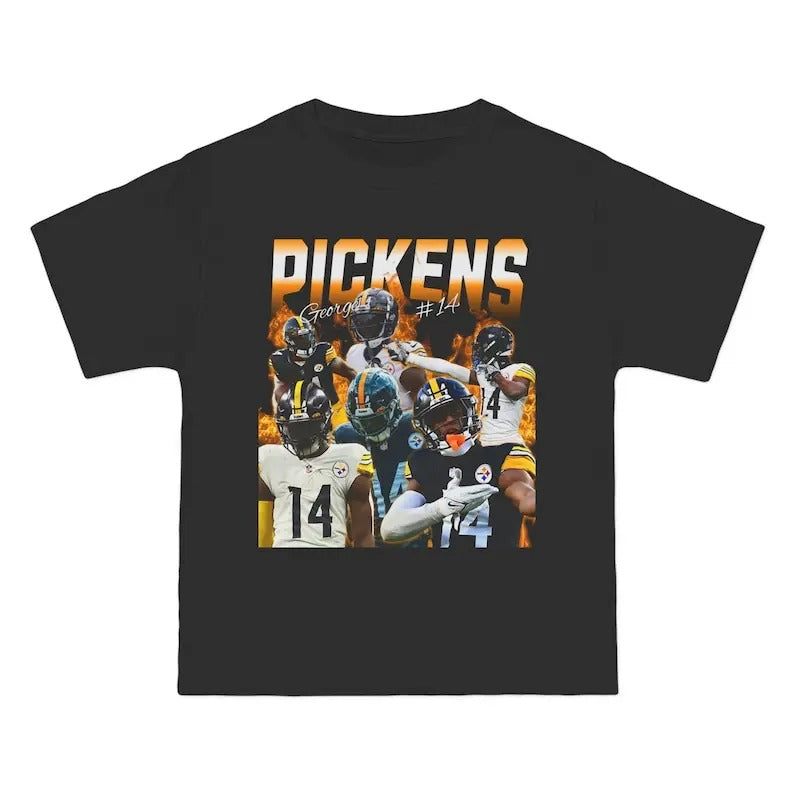 Retro Vintage Pittsburgh George Pickens Football T-Shirt, Black and Yellow Tee, Sports Fan Gift, Game Day Apparel, Football