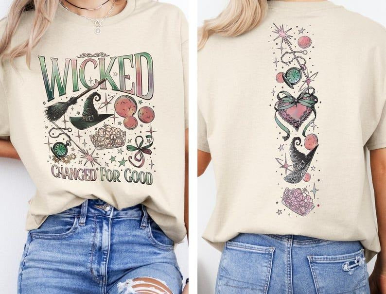 Retro Wicked Changed For Good, Shirt, Defy Gravity Broomstick Magic Wand Shirt, Wicked The Musical, Wizard Movie Fan