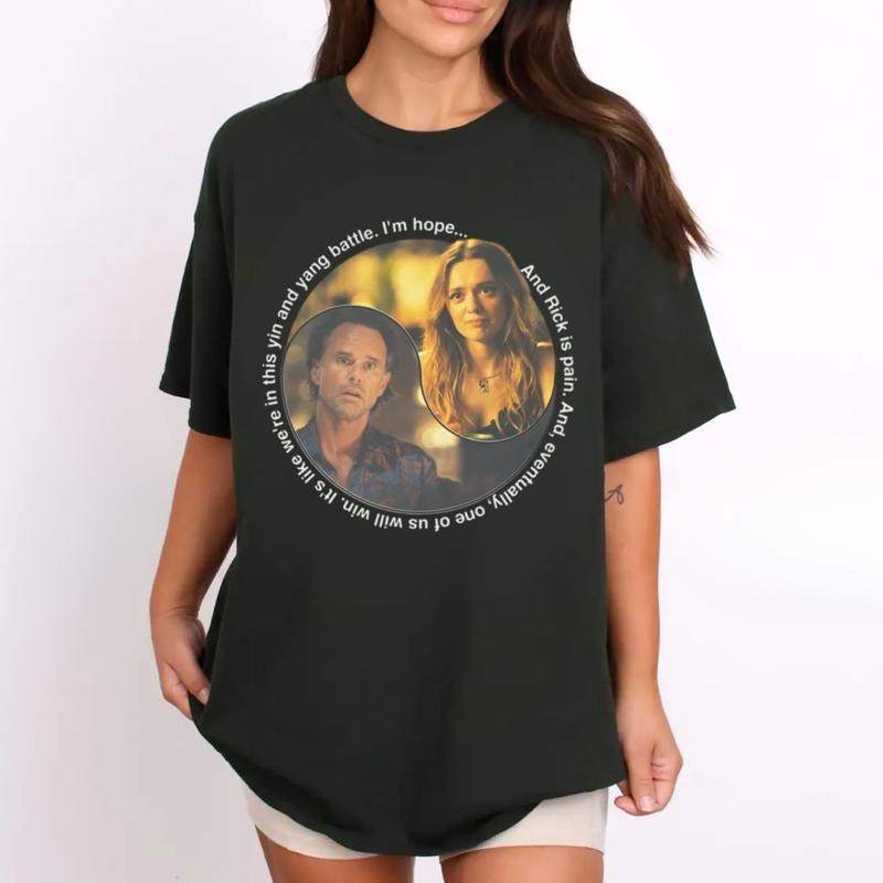 Rick Chelsea Yin Yang Graphic Shirt, Rick Hatchett And Chelsea Sweatshirt, White Lotus Resort & Spa Hoodie, Unisex Cotton Shirt, Shirt For Movie Lover