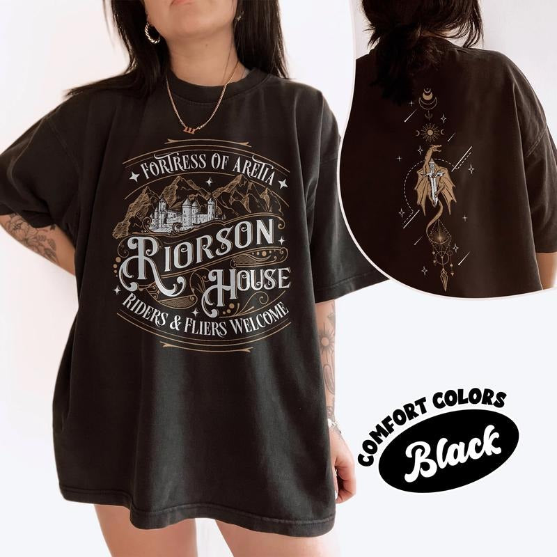 Riorson House Comfort Colors Shirt, Fortress Of Aretia Shirts, Fourth Wing Inspired Merch, Bookish Gift Top Womenswear