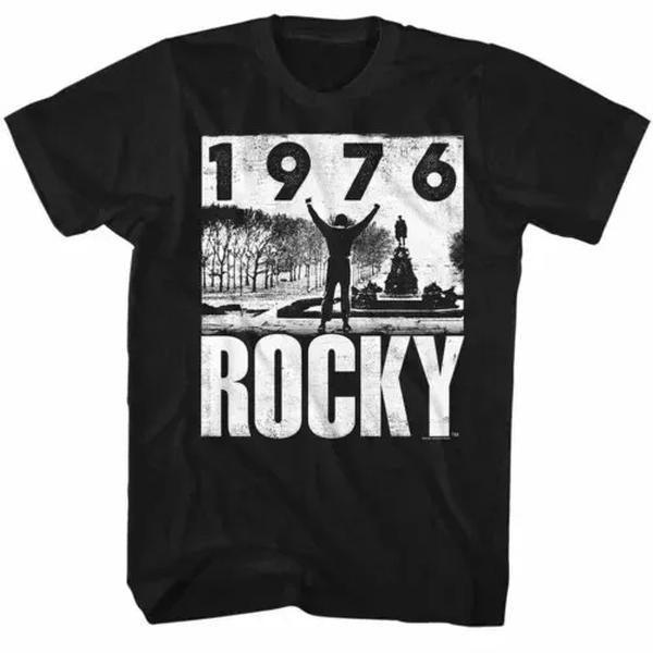 Rocky Movie 1976 Black & White Steps Of Philadelphia Museum Men's T Shirt