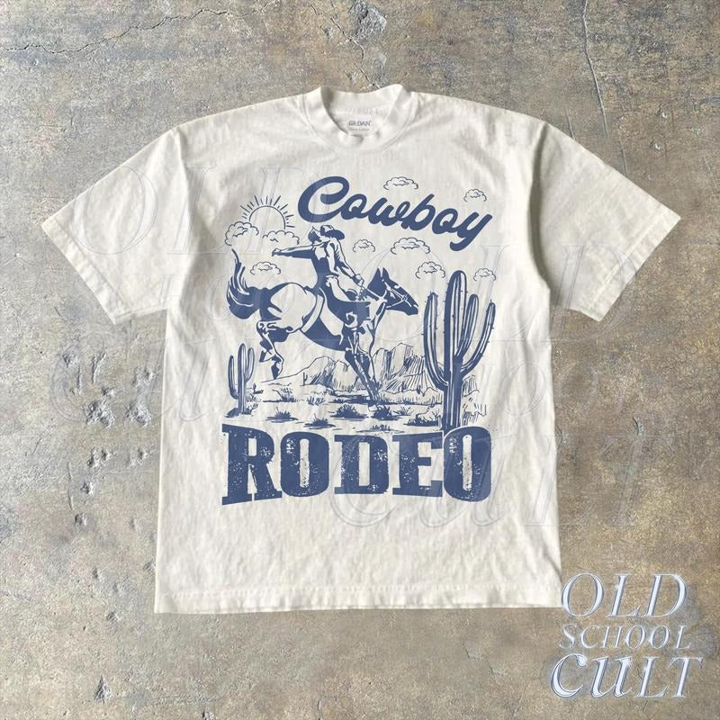 Rodeo 90s Graphic Cowboy T-Shirt, Retro Western 2000s Graphic Shirt, Vintage Cowboy Shirt, Rodeo Adult Unisex Shirt, Wild West Gifts Trending Funny Quote Shirt