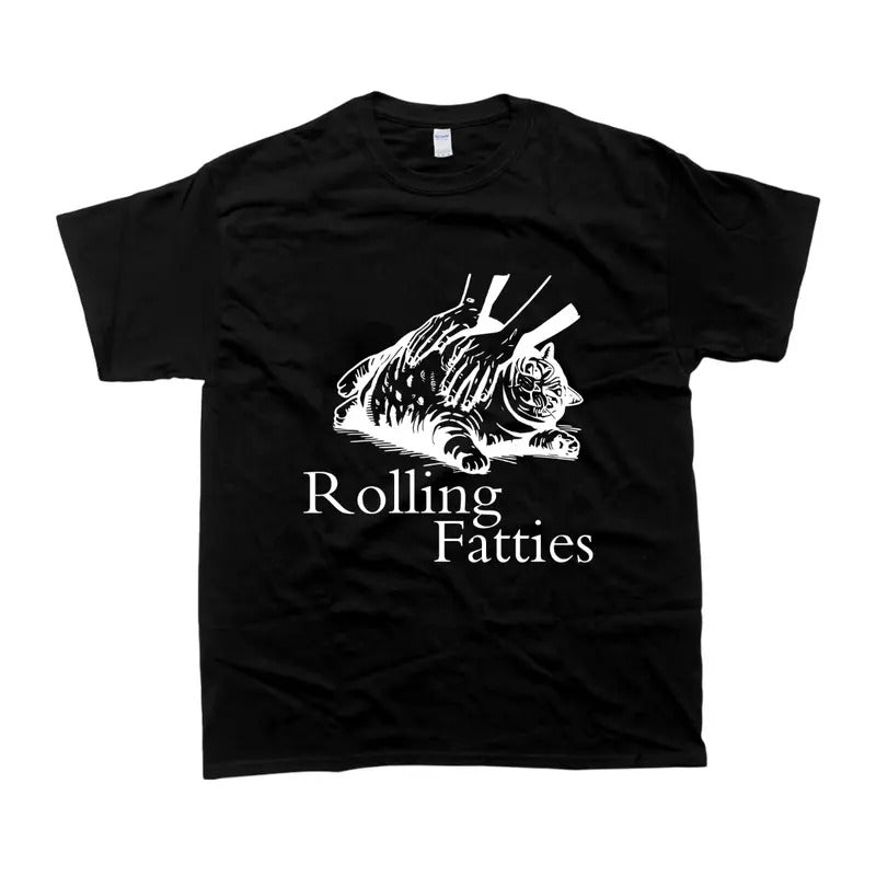 Rolling Fatties Funny Fat Cat Lover Tshirt Top