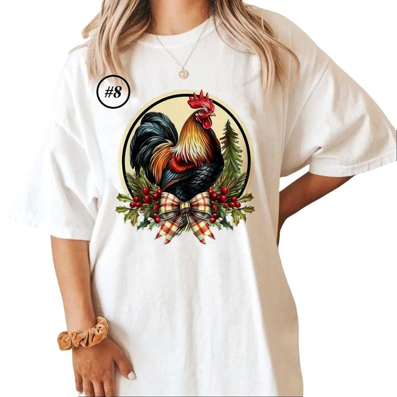 Rooster Watercolor Farm animals Cute Unisex T-shirt Sweatshirt Hoodie Design all #yu 1