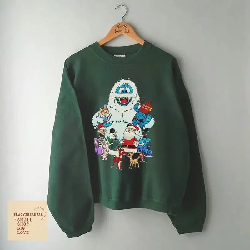 Rudolph Red Nosed Reindeer Sweatshirt, Rudolph Christmas Sweatshirt, Reindeer Cartoon Hoodie, Rudolph Xmas Tee, Gift for Christmas Shirt, merry christmas 90s Movies Crewneck Shirt, Christmas Shirt for Movies Lovers Tee, christmas TV Movie Shirt