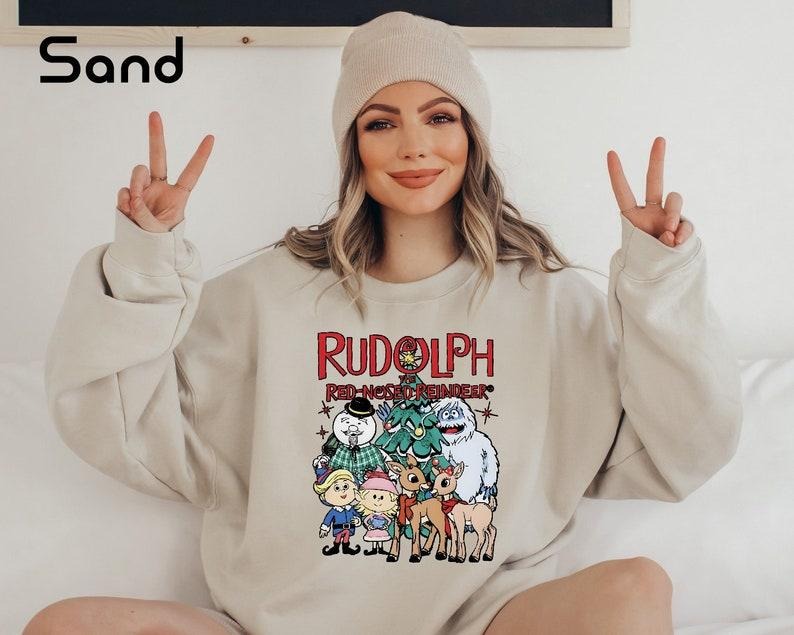 Rudolph The Red Nosed Reindeer Christmas Sweatshirt, Rudolph Xmas Sweatshirt, Rudolph Christmas Shirt, Vintage Christmas Movie Shirt Womenswear Hoodie