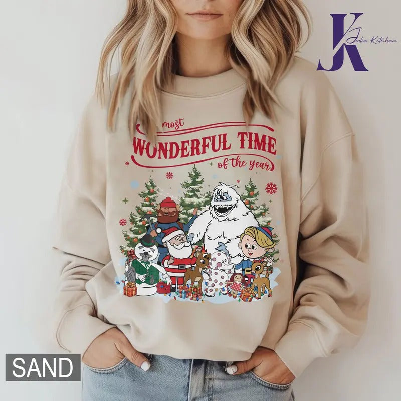 Rudolph The Red Nosed Reindeer Christmas Sweatshirt, Rudolph Xmas Sweatshirt, The Most Wonderful Time Of The Year Shirt, Christmas Movie Shirt