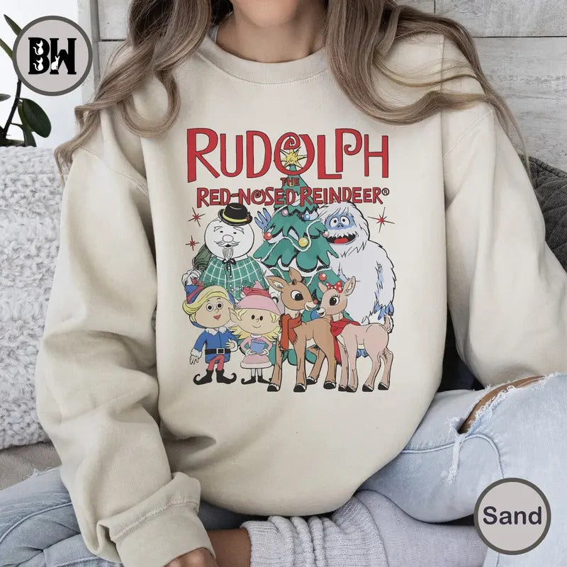 Rudolph the Red-Nosed Reindeer Christmas Sweatshirt, Rudolph the Red-Nose Reindeer, Merry Christmas, Christmas Movie, Nuggest Reindeer Christmas Sweater